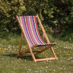 Beach wooden deck chairs
