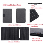 30W Portable Solar Panel 5V/9V